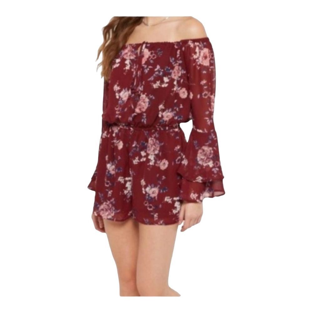 COPY - NWTs - Floral Romper Forever 21 Burgundy Flower Jumpsuit Romper Large